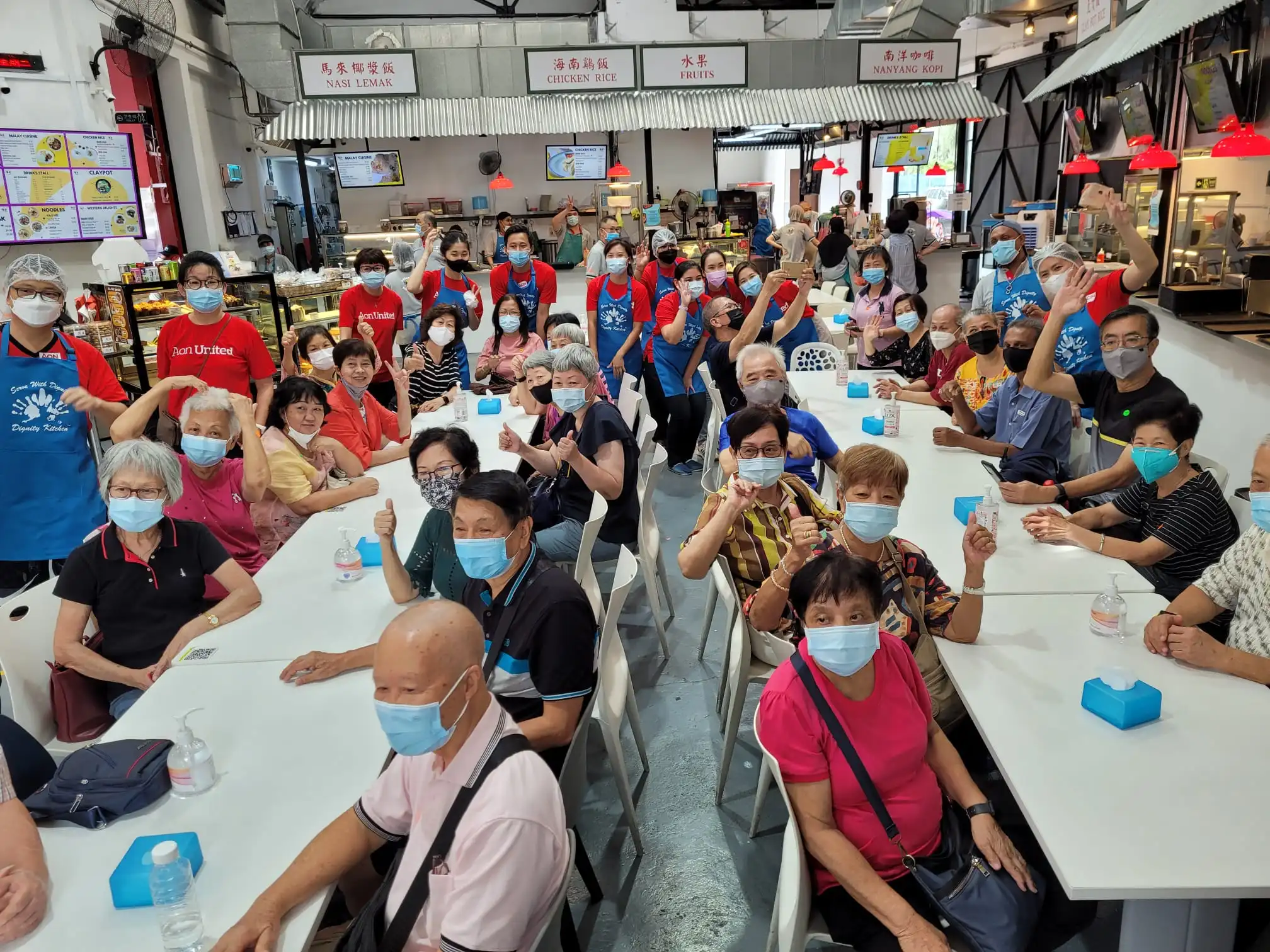 Community members gathering for a meal